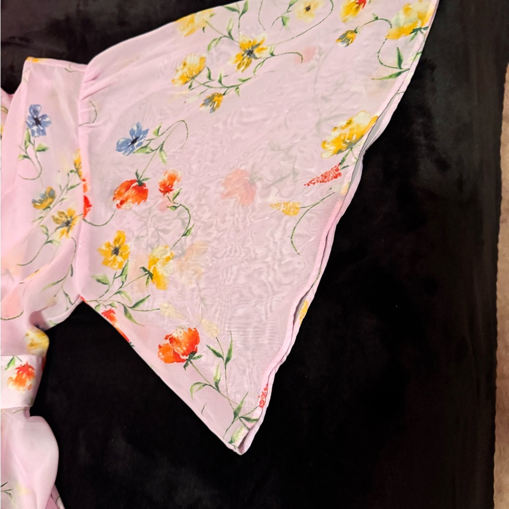 Pastel Floral Sheer Chemise - Picture 3 of 4